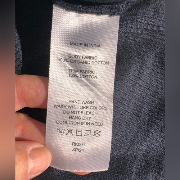 Quince Navy Blue Pintuck Button-Up Blouse - Picture 6 of 8